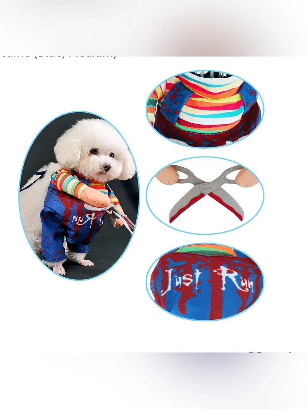 NIB- medium Pet Halloween Costume  Scary scissors, Chucky dog/cat costume